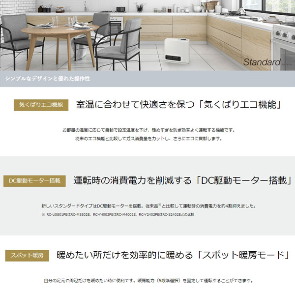 【美品】リンナイガスファンヒーター SGF-588SCR-BM リンナイ/Rinnai ガスファンヒーター Standard ホワイト 木造15