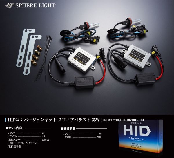 スフィアライト(Spherelight) HIDコンバージョンキット 6000K 35W H7 12V/24V兼用 SHDBD0601｜apagency｜03