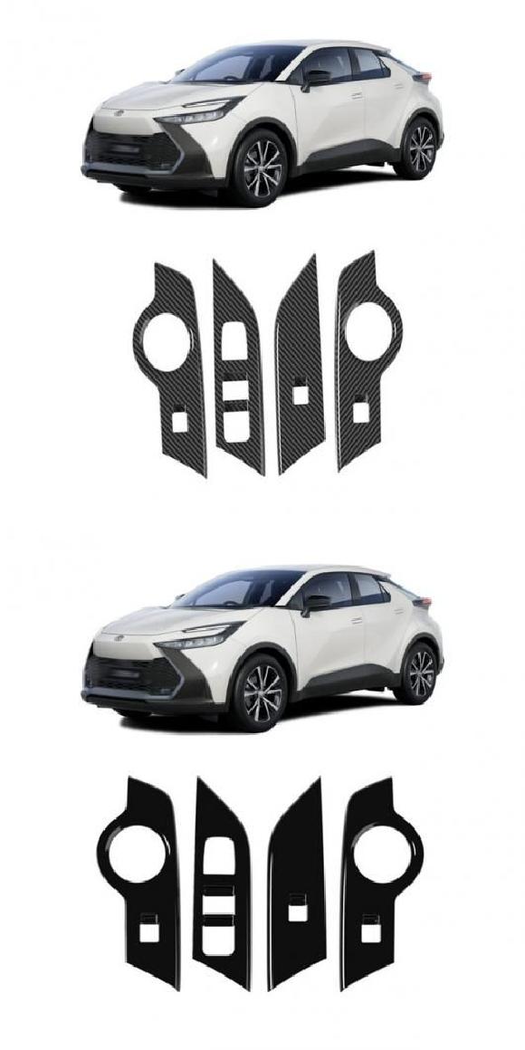 �K�p: �g���^ CHR C-HR 2024 2025 ABS �u���b�N �J�[�{���t�@�C�o�[ �E�C���h�E �K���X �X�C�b�` ���t�g �X�C�b�` �J�[�{�����E�s�A�m�u���b�N SR-AA-0689