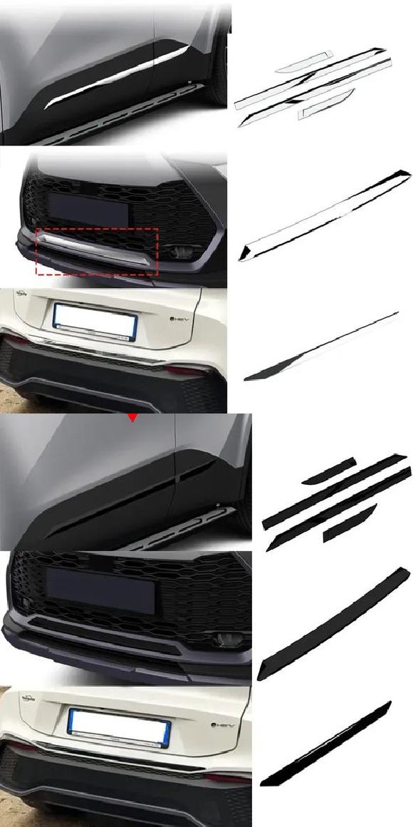 �K�p: �g���^ CHR C-HR 2024 2025 ABS �N���[�� �u���b�N �T�C�h �h�A �{�f�B �N���[�� 3�Z�b�g�E�s�A�m �u���b�N 3�Z�b�g SR-AA-0705