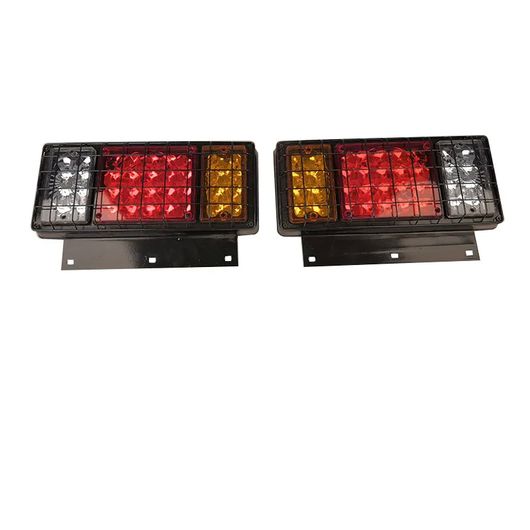 2ピース 12V 24V トラック トレーラー ユニバーサル 鉄 メッシュ LED テールライト エマージェンシー ライト リア ブレーキ FD009 SR-AA-1899の画像