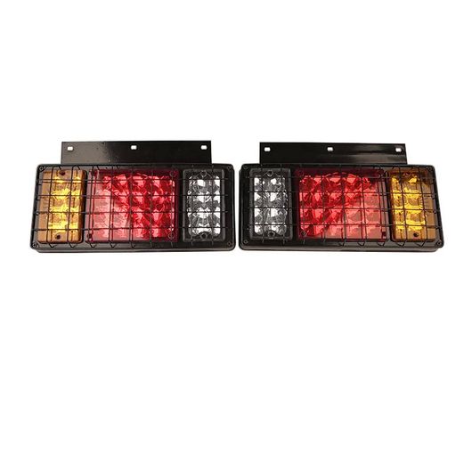 2ピース 12V 24V トラック トレーラー ユニバーサル 鉄 メッシュ LED テールライト エマージェンシー ライト リア ブレーキ FD009 SR-AA-1899の画像