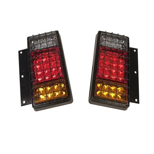 2ピース 12V 24V トラック トレーラー ユニバーサル 鉄 メッシュ LED テールライト エマージェンシー ライト リア ブレーキ FD009 SR-AA-1899の画像