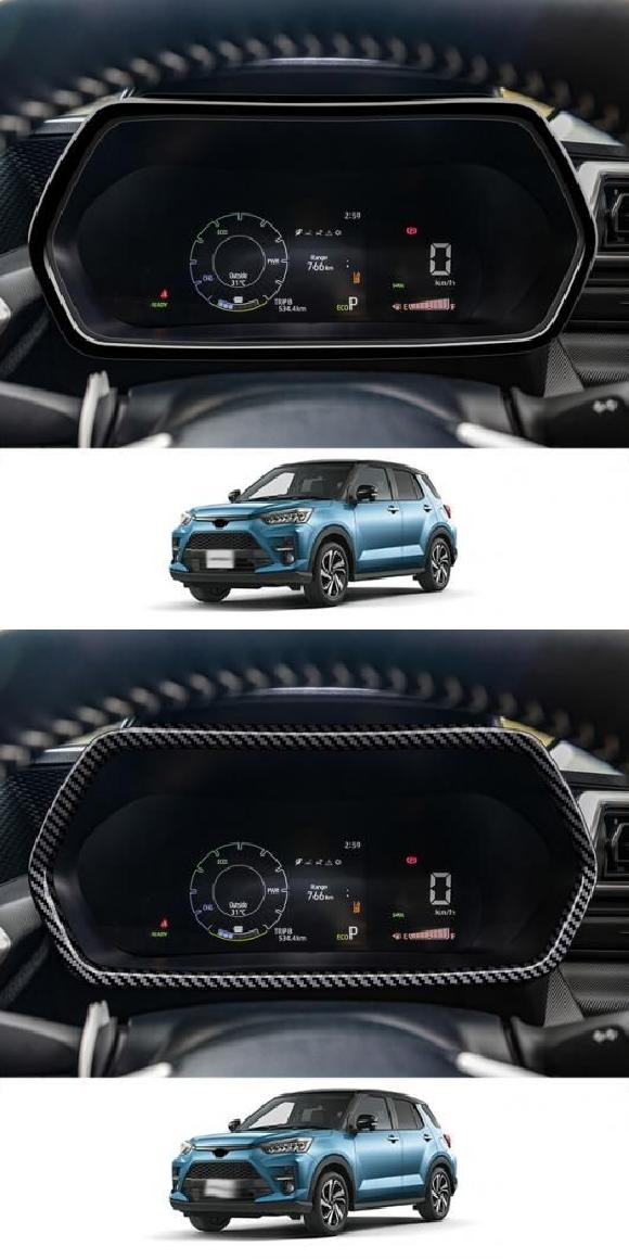 右ハンドル用 適用: トヨタ ライズ A200 2021 2022 ABS カーボンファイバー ABS ブラック・ABS カーボンファイバー SR-AA-4797