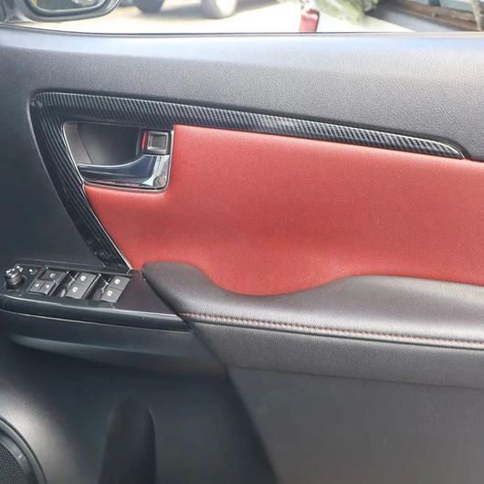 適用: トヨタ フォーチュナ 2016 2017 2018 2019 2020 2021 2022 カーボンファイバー インテリア ドア ハンドル カバー トリム インテリア 装飾 SR-AA-4870