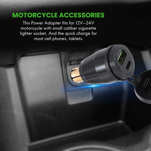 オートバイ DIN プラグ 防水 チャージャー QC3.0 USB チャージャー \u0026 タイプ C 30W パワー デリバリー アダプタ ソケット SR-AA-8346の画像