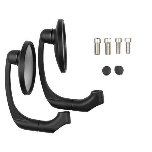 レトロ バックミラー 8MM/10MM オートバイ リア ビュー ミラー ユニバーサル モト サイド ミラー ハンドルバー ミラー 適用: ブラック・シルバー SR-BB-4171の画像