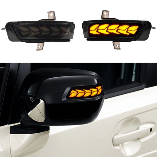 2ピース ダイナミック インジケーター ウインカー 適用: ホンダ N-ボックス スラッシュ JF1 JF2 2012-2017 LED ウインカー サイド ミラー SR-BB-5782_1