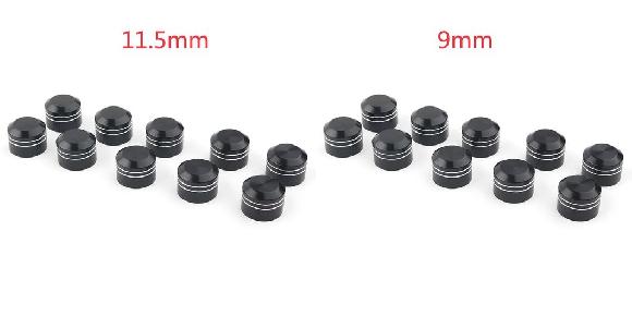 10ピース オートバイ CNC ボルト トップ キャップ カバー ユニバーサル 適用: ブラック 11.5MM・ブラック 9MM SR-BB-7826