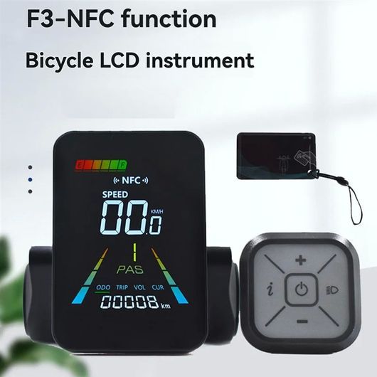 F3 E-バイク NFC 液晶 ディスプレイ アニメーション カラー メーター 24V/36V/48V/60V UART 電動 スクーター ブラック 5ピン SR-CC-9621_3