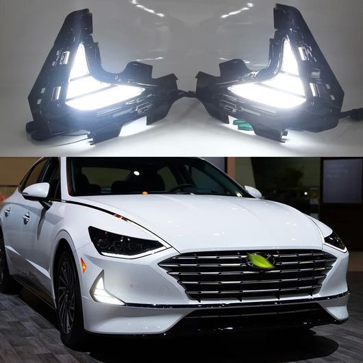 2ピース 適用: ヒュンダイ/現代/HYUNDAI ソナタ 2020 2021 DRL LED フォグランプ DRL アクセサリー ホワイト イエロー SR-DD-0729の画像