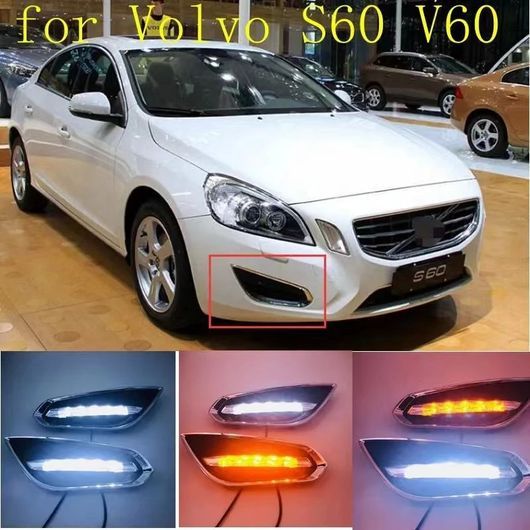 適用: ボルボ/VOLVO S60 2009-2013 ライト-オフ スタイル リレー マット ABS DRL LED デイタイム ランニング ライト デイライト ホワイト SR-DD-0752の画像