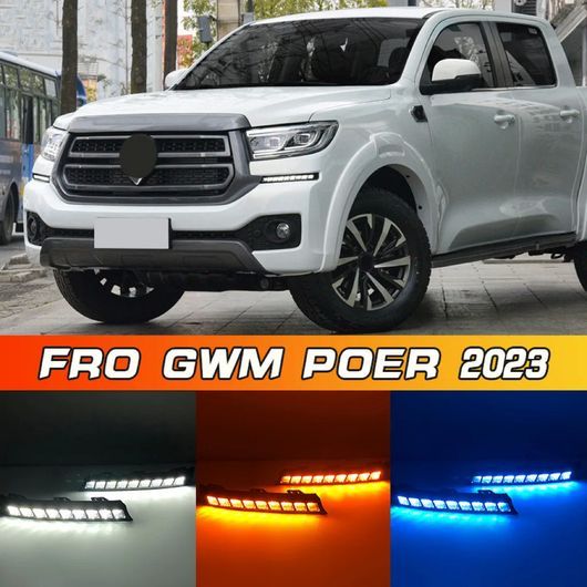 DRL 適用: 長城汽車 ポーア 2023-2024 LED フォグランプ カバー デイタイム ランニング ライト イエロー ウインカー SR-DD-1013_1