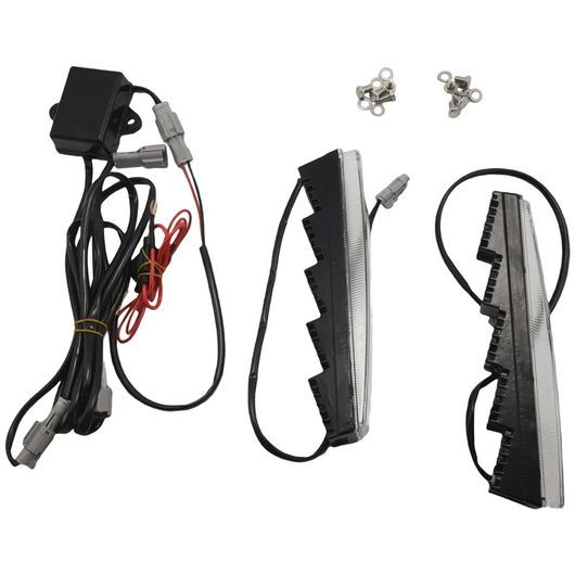 2ピース フロント バンパー DRL LED デイタイムランニングライト インジケーター ランプ プラスチック 適用: W463 シルバー ホワイト SR-DD-1699_4