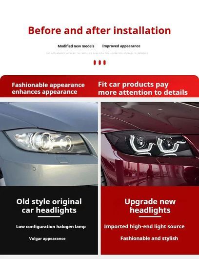 適用: BMW 3シリーズ E90 ヘッドライト 2005-2012 LED プロジェクター ハロゲン〜2009-2012 1ペア ヘッドライト SR-DD-3542_8