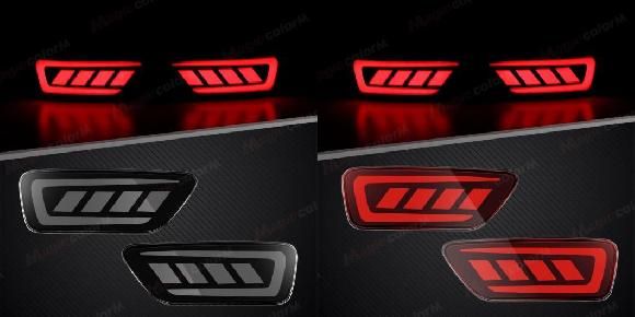 適用: ダッジ/DODGE ジャーニー リア バンパー リフレクター ライト 適用: ジープ/JEEP スモーク シェル・レッド シェル SR-DD-3673