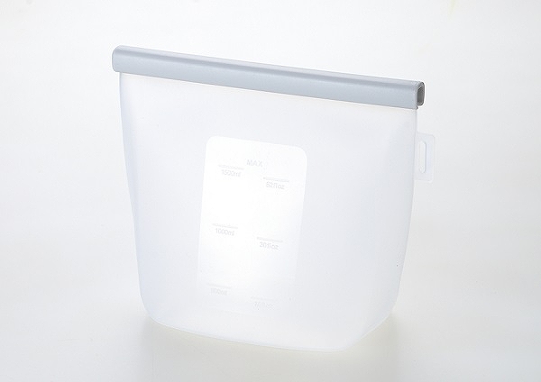 くり返し使えるシリコン保存バッグ クリア 1,500mL SV-7558(0355089)