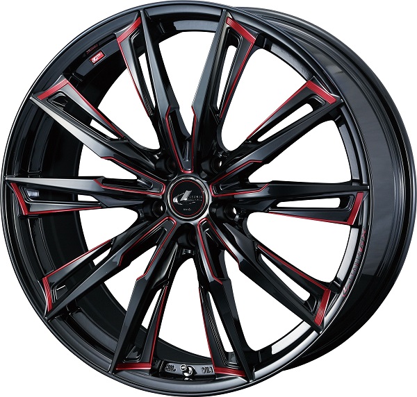 LEONIS ホイール GX BK/SC(RED) 18インチ×7.0J ＋47 5H100 入数：1台分(4本) 39369 : 506189800 : オートパーツエージェンシー