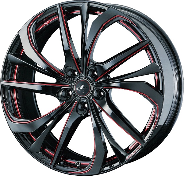 LEONIS ホイール TE BK/SC RED 18インチ×7.0J ＋55 5H114.3 入数：1台分(4本) 38779 : 506190630 : オートパーツエージェンシー