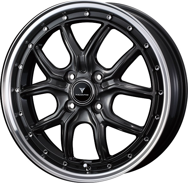 NOVARIS ホイール ASSET S1 GUN META/RIM POLISH 16インチ×5.0J ＋45 4H100 入数：1台分(4本) 41340 :506194540:オートパーツエージェンシー