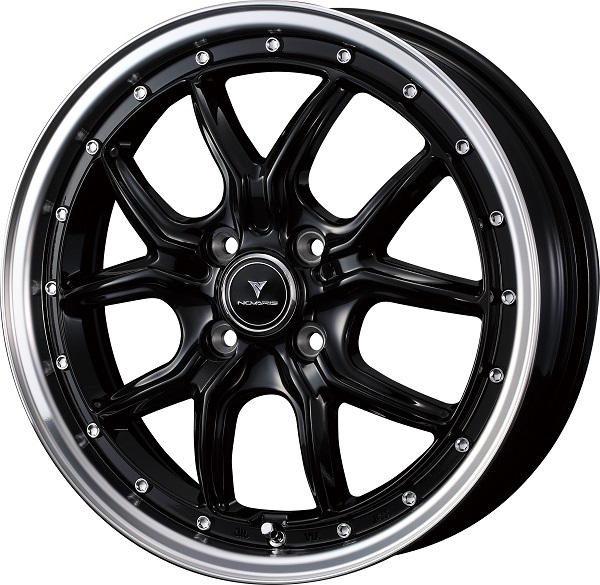 NOVARIS ホイール ASSET S1 BLACK/RIM POLISH 16インチ×5.0J ＋45 4H100 入数：1台分(4本) 41330 :506194440:オートパーツエージェンシー