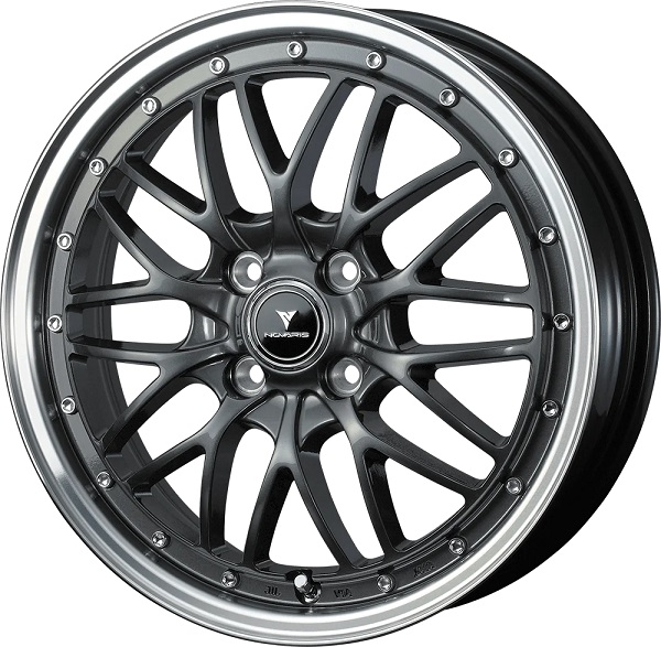 NOVARIS ホイール ASSET M1 GUN META/RIM POLISH 16インチ×5.0J ＋45 4H100 入数：1台分(4本) 41071 :506194740:オートパーツエージェンシー