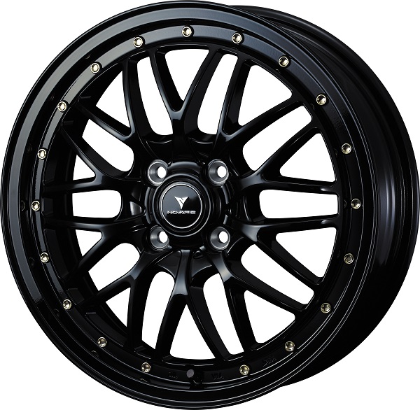 NOVARIS ホイール ASSET M1 BLACK/RIM POLISH 16インチ×5.0J ＋45 4H100 入数：1台分(4本) 41081 :506194840:オートパーツエージェンシー