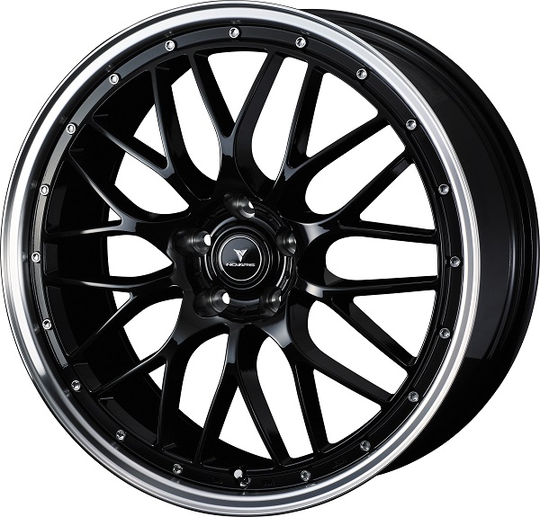 NOVARIS ホイール ASSET M1 BLACK/RIM POLISH 20インチ×8.5J ＋35 5H114.3 入数：1台分(4本) 41088 :506194910:オートパーツエージェンシー