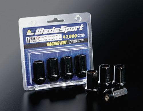 WedsSport WSレーシングナット ブラック 17HEX 38mm(JIS) M12×P1.5 入数：1セット(4個) 70069 WS-RN150｜apagency