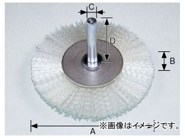 柳瀬/YANASE 軸付ホイールブラシ ユニロン 50×13×6×35 BNF 500 入数：5個 :457836560:オートパーツエージェンシー