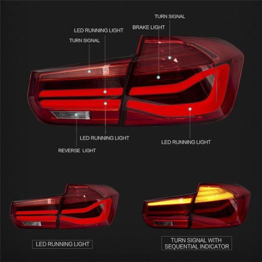 テール ライト アセンブリ 適用: 12-18 BMW 3シリーズ F30 F80 2013-2018 LED テール タイプA ブラック・タイプA レッド AL-MM-8400 AL_9