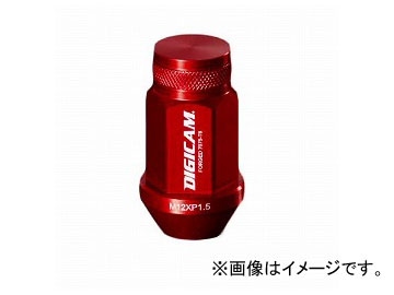 デジキャン アルミレーシングナット レッド 19HEX袋 P1.5 45mm AN6F4515RE DC 入数：1セット(20本入) ミツビシ ランサーエボリューションVIII CT9A 2003年01月〜 :501992070 65:オートパーツエージェンシー2号店