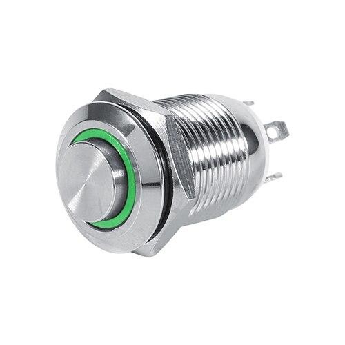 12mm サークル LED 防水メタルモーメンタリプッシュボタンスイッチ高フラッシュ 4 ピン 1N...