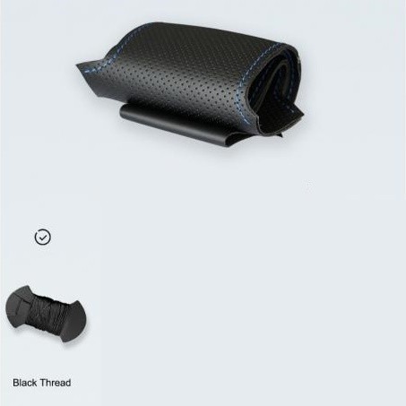 手縫い ブラック PUレザー ブラック ステアリング ホイール カバー ラップ 適用: BMW F30 316i 320i 328i ブラック糸〜グレー糸 AL-EE-7944 AL｜apagency02｜03
