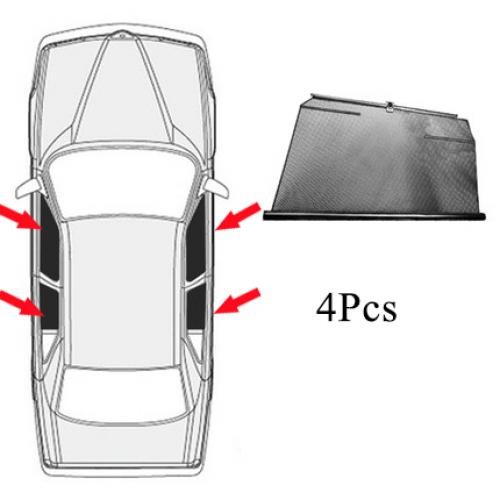 �T�C�h �E�C���h�E �T���V�F�[�h ������ �ԗp �J�[�e�� �K�p: �A�E�f�B/AUDI Q3 2013-2019 4 �T�C�h �E�B���h�E AL-II-0917 AL