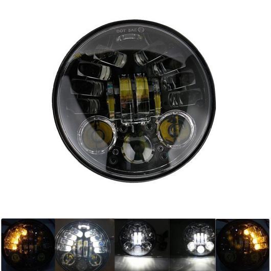 5.75インチ オートバイ プロジェクター LED ヘッドライト イカリング 1×60W ホワイト イエロー・1ピース 50W ホワイト AL-KK-2544 2輪 ALの画像