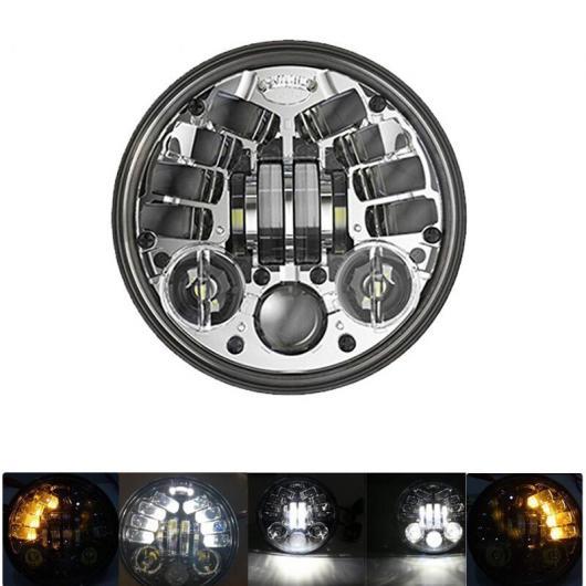 5.75インチ オートバイ プロジェクター LED ヘッドライト イカリング 1×60W ホワイト イエロー・1ピース 50W ホワイト AL-KK-2544 2輪 ALの画像