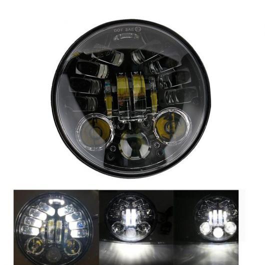 5.75インチ オートバイ プロジェクター LED ヘッドライト イカリング 1×60W ホワイト イエロー・1ピース 50W ホワイト AL-KK-2544 2輪 ALの画像