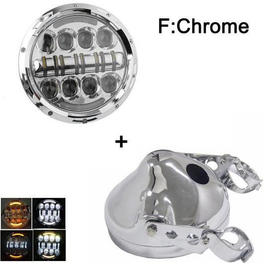 7 ヘッドライト オートバイ 7インチ LED ヘッドライト バケツ トリム リング 60W クローム 1セット・80W クローム 1セット AL-KK-2644 2輪 AL