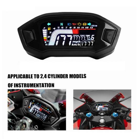 ユニバーサル オートバイ LCD デジタル スピードメーター 13000RPM バックライト デジタル オドメーター タコメーター 適用: 1 2 4 タイプB AL-KK-4921 2輪 AL