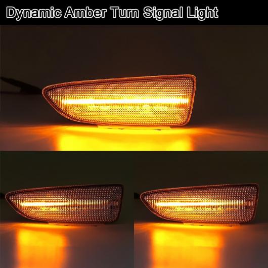 2ピース クリア レンズ LED サイドマーカー ライト ダイナミック ウインカー アンバー ターンシグナルランプ ダイナミックレンズ AL-MM-5534 AL
