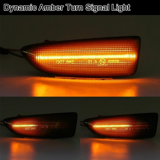 2ピース スモーク レンズ LED サイドマーカー ライト ダイナミック ウインカー アンバー ターンシグナルランプ 適用: オペル/OPEL スモーク AL-MM-5536 AL