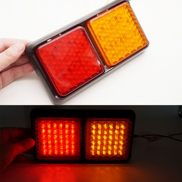 2ピース 防水 LED テールライト リア ランプ ペア ボート トレーラー 12V/24V リア パーツ 適用: トレーラー P_2ピース 12V・24V AL-MM-8700 AL