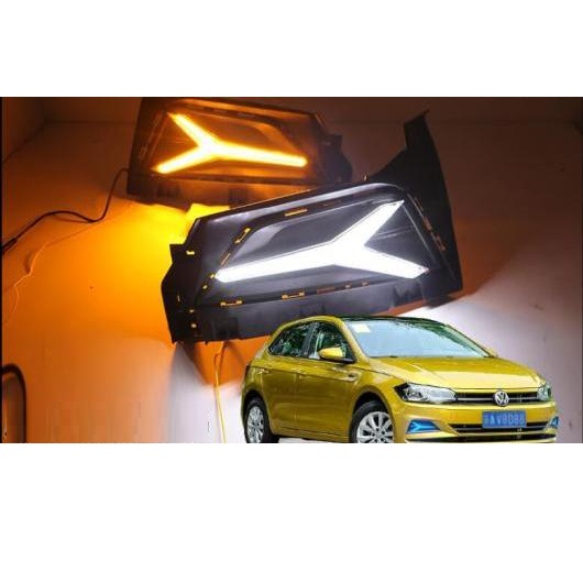 バンパー ヘッドライト 適用: ポロ-プラス デイタイム ライト HR-V 2019-2020 2 ホワイト イエロー VW ポロ 2019-2020 プラス AL-OO-0004 AL
