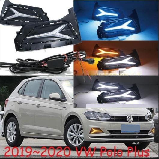 バンパー ヘッドライト 適用: ポロ-プラス デイタイム ライト HR-V 2 ホワイト イエロー ブルー VW ポロ 2019-2020 プラス AL-OO-0004 AL