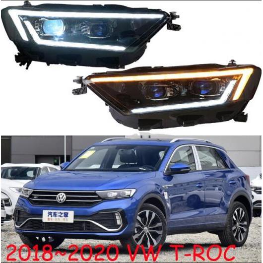 2ピース バンパー ヘッドランプ T-ROC ヘッドライト TROC T ROC 2018-2020 LED DRL HID タイプ001 VW TROC 2015-2017 LED バルブ AL-OO-0804 AL