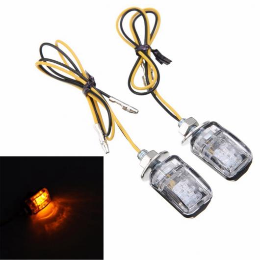 2ピース 12V ミニ 6 LED オートバイ ウインカー ライト ターン インジケータ バルブ シルバー AL-PP-7970 AL
