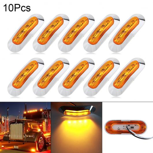 10ピース アンバー 4/6LED DC12V 24V サイド マーカー インジケーター ライト フロント リア テール 車幅灯 4 LED ランプ ビーズ AL RR 4317 AL : 505726340 : オートパーツエージェンシー2号店