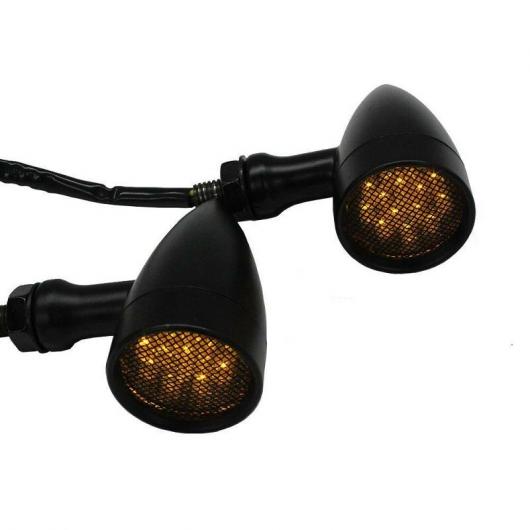 2ピース オートバイ アルミ レトロ バレット LED ターンシグナルランプ