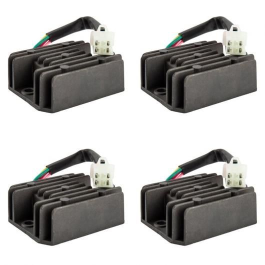 4X ユニバーサル 4 針金 盛りだくさん 縮くれる 黒いこと 自動二輪車 制御器 整流器 12V DC 自動二輪車 クアッド 黒いこと SR-DD-0164 その他バイクパーツ、アクセサリー用品-車、バイク、自転車-バイク